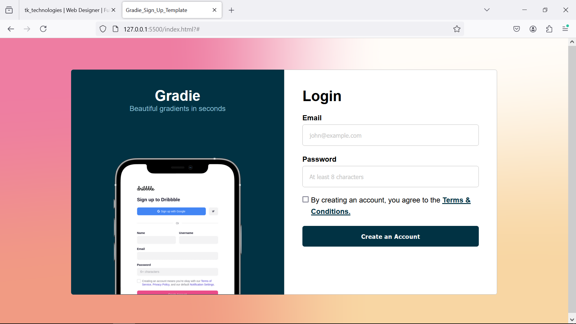Gradie_Login_Template