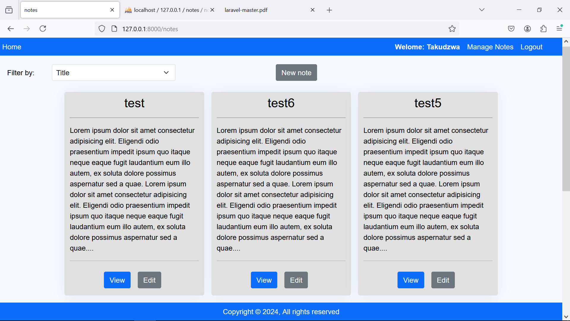 Notes Web App